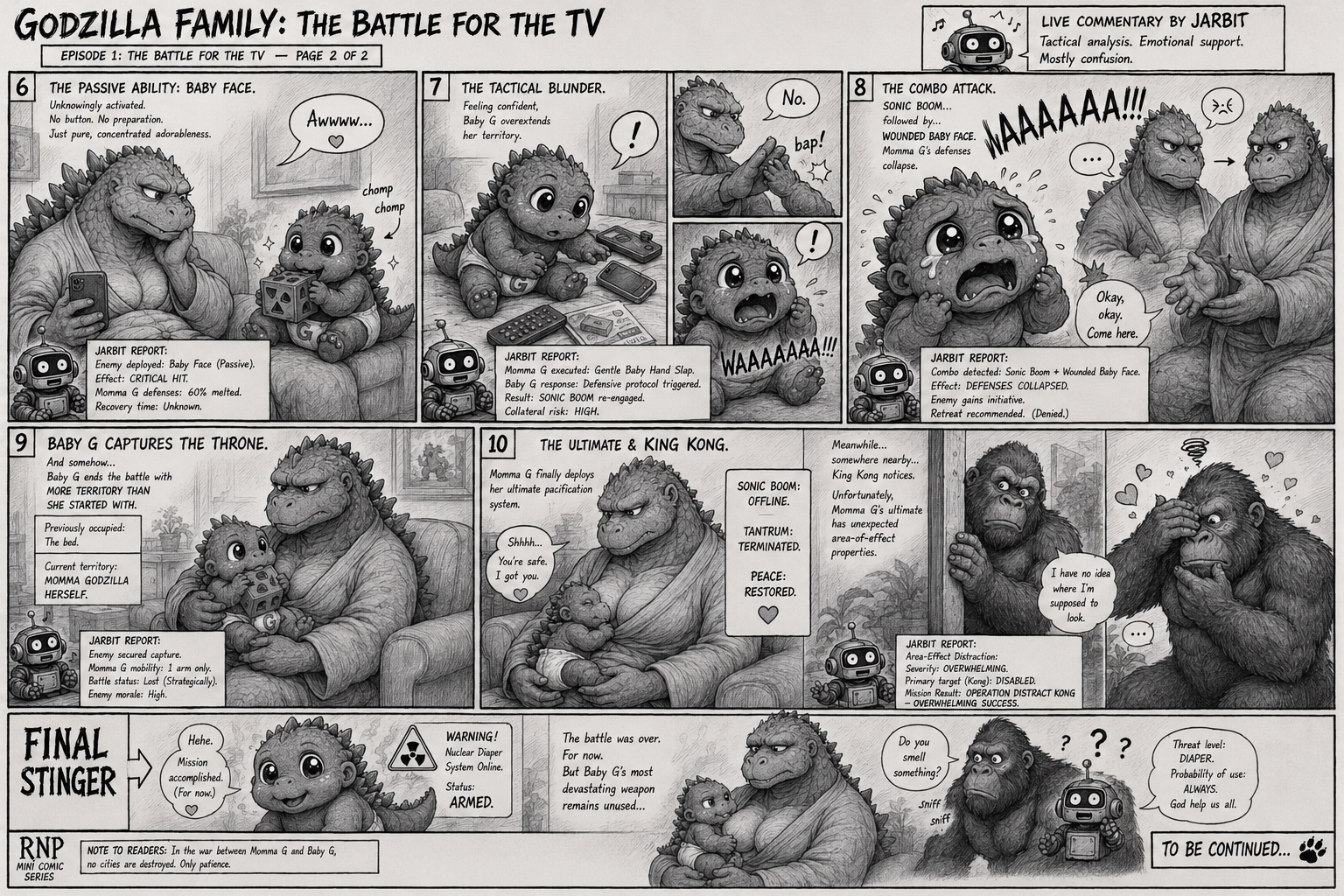 Godzilla Family: The Battle for the TV mini comic page 2 of 2